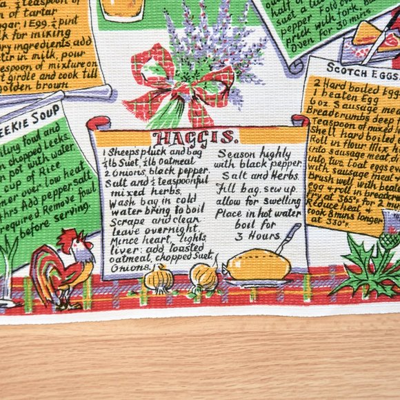 Vintage Scottish Recipes Cotton Waffle Tea Towel - Picture 4 of 5